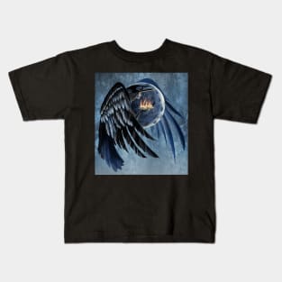 Moon Raven woman Kids T-Shirt